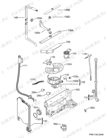 Взрыв-схема посудомоечной машины Aeg GG760VIP - Схема узла Hydraulic System 272